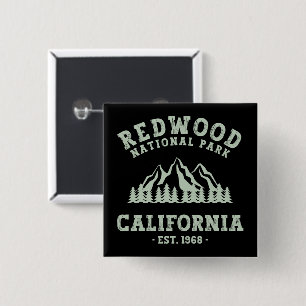 Redwood National Park Californië Vierkante Button 5,1 Cm