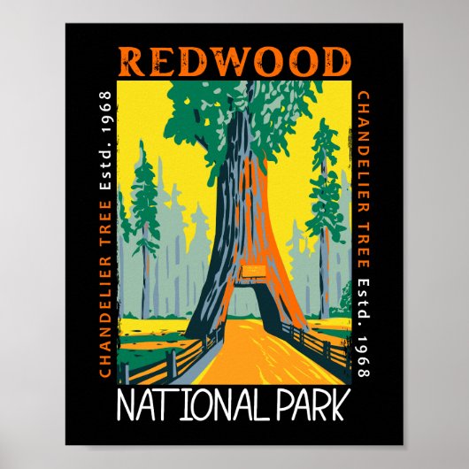 Redwood National Park Chandelier Distress Poster (Voorkant)