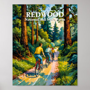 Redwood National Park Familie Fietsvakantie Van Go Poster