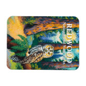 Redwood National Park Forest Owl Van Gogh Style Magneet (Horizontaal)