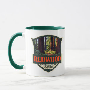 Redwood National Park Illustratie Retro Badge Mok