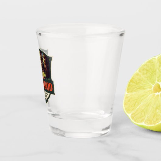 Redwood National Park Illustratie Retro Badge Shot Glas (Rechts)