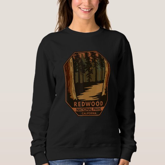 Redwood National Park Minimal Retro Emblem Vintage Trui (Voorkant)