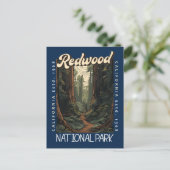 Redwood National Park Retro in nood Briefkaart (Staand voorkant)