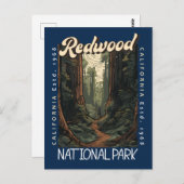Redwood National Park Retro in nood Briefkaart (Voorkant / Achterkant)