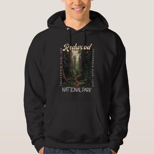 Redwood National Park Retro in nood Hoodie (Voorkant)