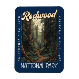 Redwood National Park Retro in nood Magneet