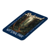 Redwood National Park Retro in nood Magneet (Linkerzijde)