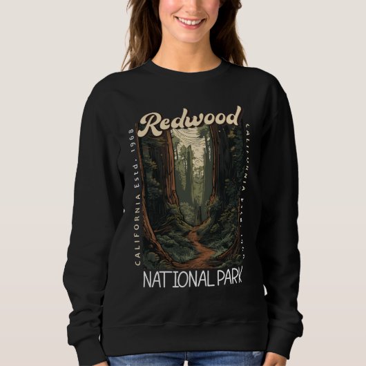 Redwood National Park Retro in nood Trui (Voorkant)