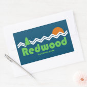Redwood National Park Retro Rechthoekige Sticker (Envelop)