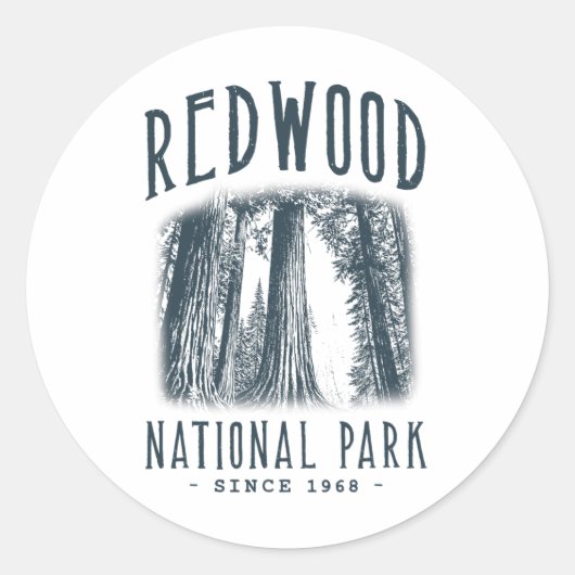 Redwood National Park  Ronde Sticker (Voorkant)
