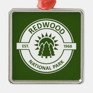 Redwood National Park Sun Trees Metalen Ornament