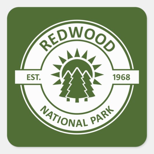Redwood National Park Sun Trees Vierkante Sticker (Voorkant)