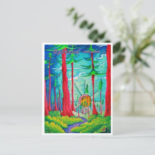 Redwood National Park Travel Art Briefkaart (Staand voorkant)