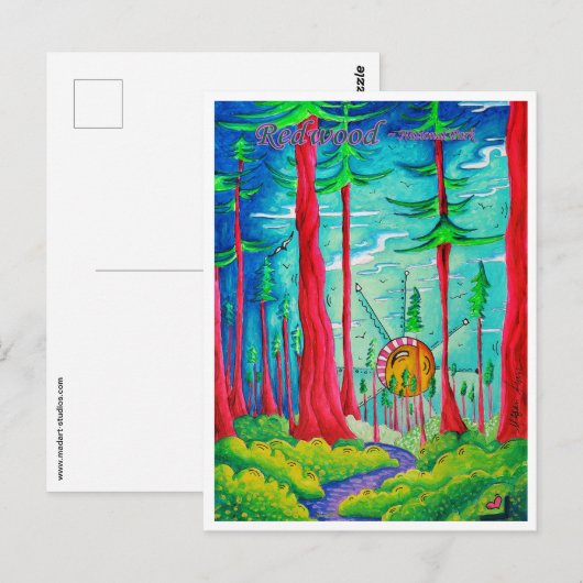 Redwood National Park Travel Art Briefkaart (Voorkant / Achterkant)