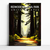 Redwood National Park USA Travel Poster Canvas Art