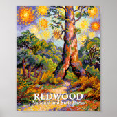 Redwood National Park Van Gogh Style Forest Custom Poster (Voorkant)