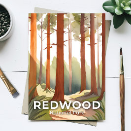 Redwood National Park | Waterverf Briefkaart