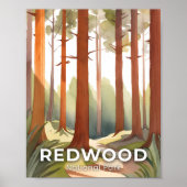 Redwood National Park | Waterverf Travel Art Poster (Voorkant)