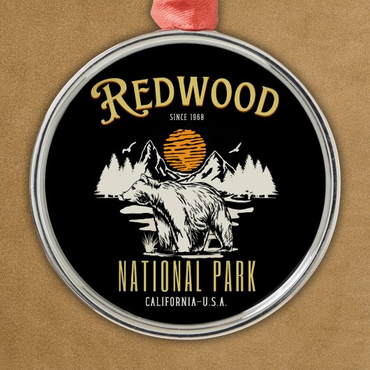 Redwood National Park Wooded landscape Metalen Ornament