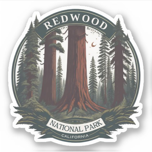 Redwood National State Park, Californië Sticker (Voorkant)