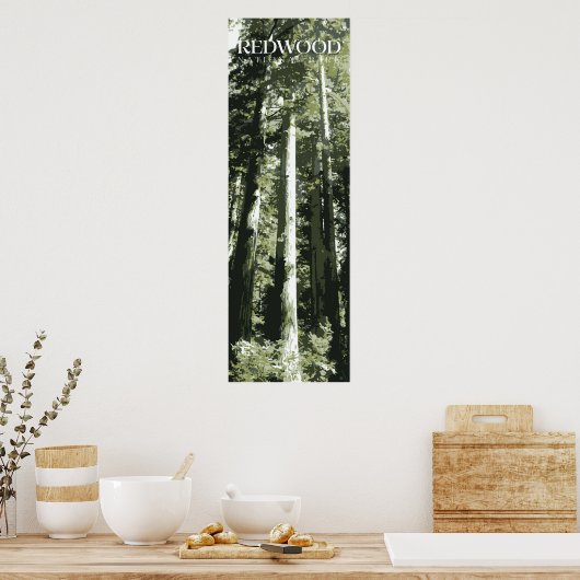 Redwood Print, Nationaal Park Poster, 12x36" Poster (Keuken)