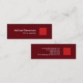 Redwood Red Modern Uniek Stijlvol Mini Visitekaartje (Voorkant / Achterkant)