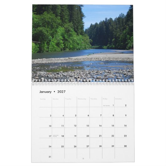 Redwood State Parks Kalender (Jan 2027)