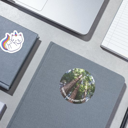 Redwood Trees Foto Earth Day Ronde Sticker