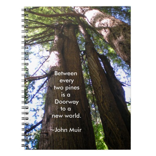 Redwood Trees met Muir Quote Notitieboek (Voorkant)