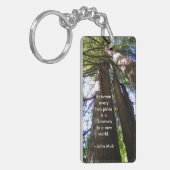 Redwood Trees met Muir Quote Sleutelhanger (Voorkant Links)