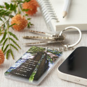 Redwood Trees met Muir Quote Sleutelhanger (Voorkant Rechts)