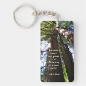 Redwood Trees met Muir Quote Sleutelhanger (Voorkant)