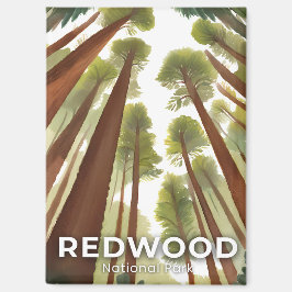 Redwood Trees | National Park Waterverf Reizen Magneet