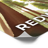 Redwood Trees | National Park Waterverf Reizen Poster (Hoek)