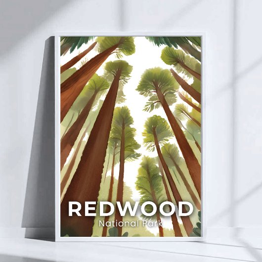 Redwood Trees | National Park Waterverf Reizen Poster