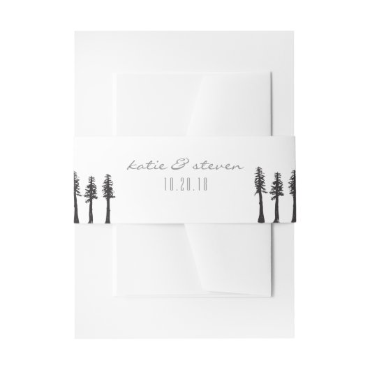 Redwood Trees Outdoor Wedding Belly Band Uitnodigingen Wikkel (Voorkant Voorbeeld)