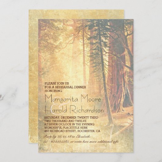  Redwood Trees repetitie Diner Uitnodigen Kaart (Voorkant / Achterkant)