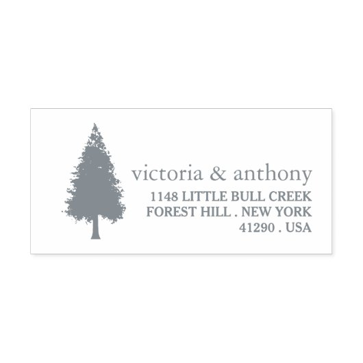 Redwood Trees, rustiek retouradres Zelfinktende Stempel (Design)