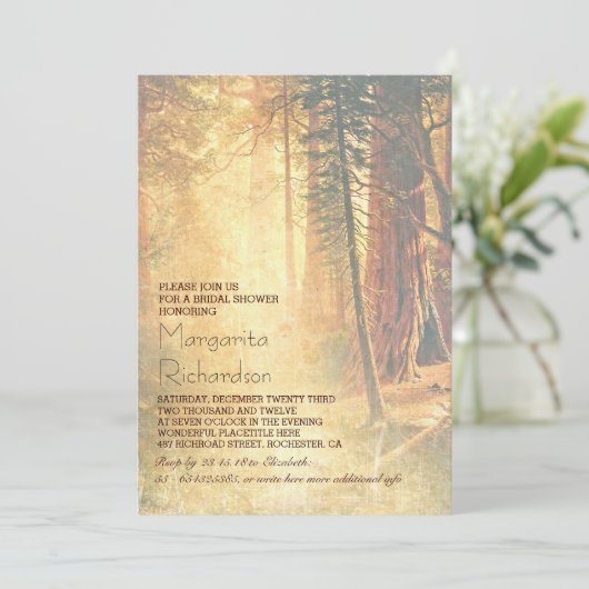  Redwood Trees Vrijgezellenfeest Uitnodigen Kaart (Staand voorkant)