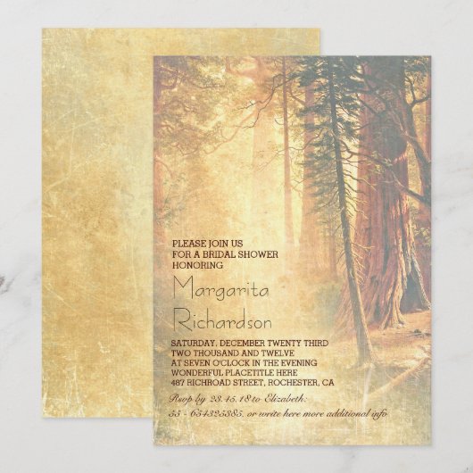  Redwood Trees Vrijgezellenfeest Uitnodigen Kaart (Voorkant / Achterkant)