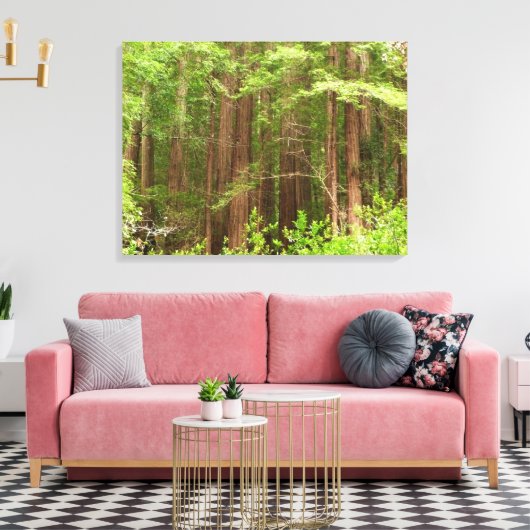 Redwood Treins bij Muir Bossen National Monument Canvas Afdruk (Insitu (Woonkamer))