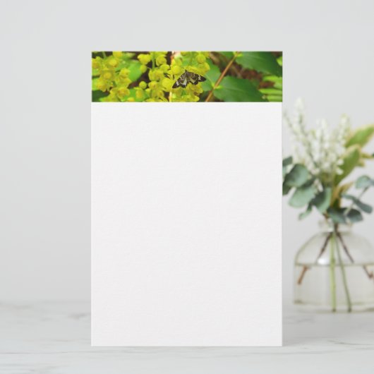 Redwood Vlinder en Wildbloemen Briefpapier (Staand voorkant)