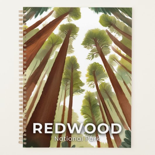 Redwoodbomen | Nationaal Park Aquarel Kunst Planner (Voorkant)