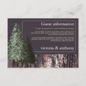 Redwoods & Bark, Rustiek huwelijksdetail Informatiekaartje (Voorkant)