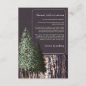 Redwoods & Bark, Rustiek huwelijksdetail Informatiekaartje (Voorkant)