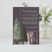 Redwoods & Bark, Rustiek huwelijksdetail Informatiekaartje (Staand voorkant)