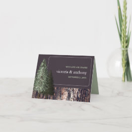 Redwoods & Bark, rustieke bruiloft dank u Bedankkaart
