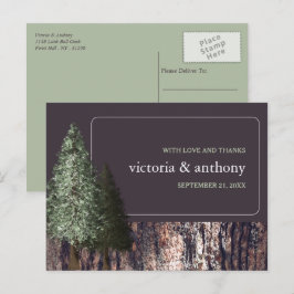 Redwoods & Bark, rustieke bruiloft dank u Briefkaart