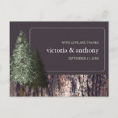 Redwoods & Bark, rustieke bruiloft dank u Briefkaart (Voorkant)